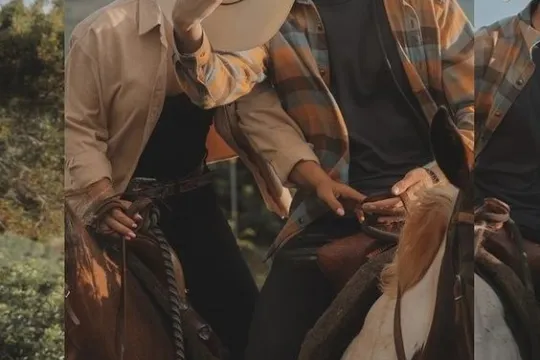 a man riding a horse